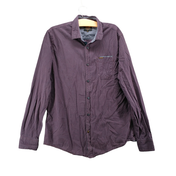PME Legend Men's Button-Up Shirt Red Blue XL Long Sleeve Check Chest Pocket - Picture 1 of 14